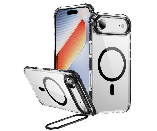 Чехол Rainbow Braid with Camera Stand для iPhone 17 Air с поддержкой беспроводной зарядки Черный