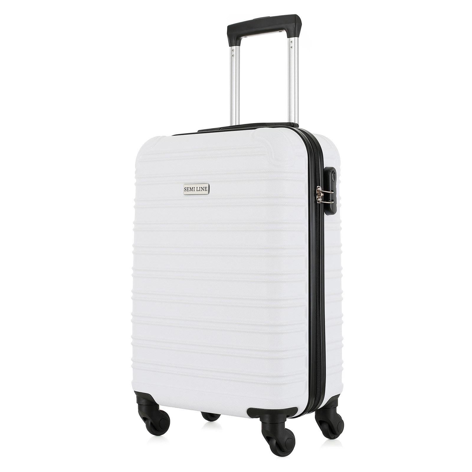 Валіза SEMI LINE 20" T5952-1 37 л ABS-пластик 4 колеса алюмінієва ручка кодовий замок ручна поклажа S White