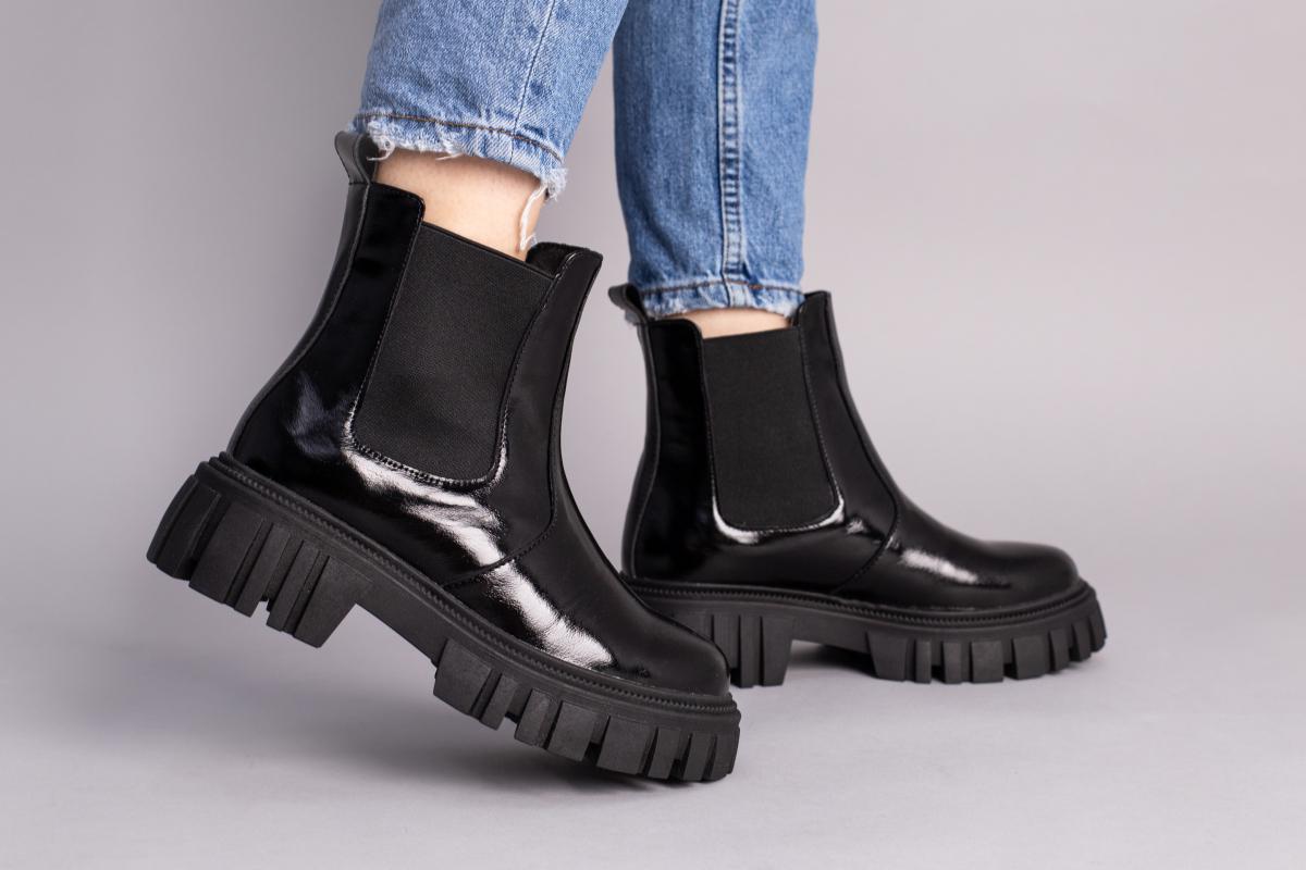 Ботинки женские кожа наплак р. 36 Черный (5588-3д/36)