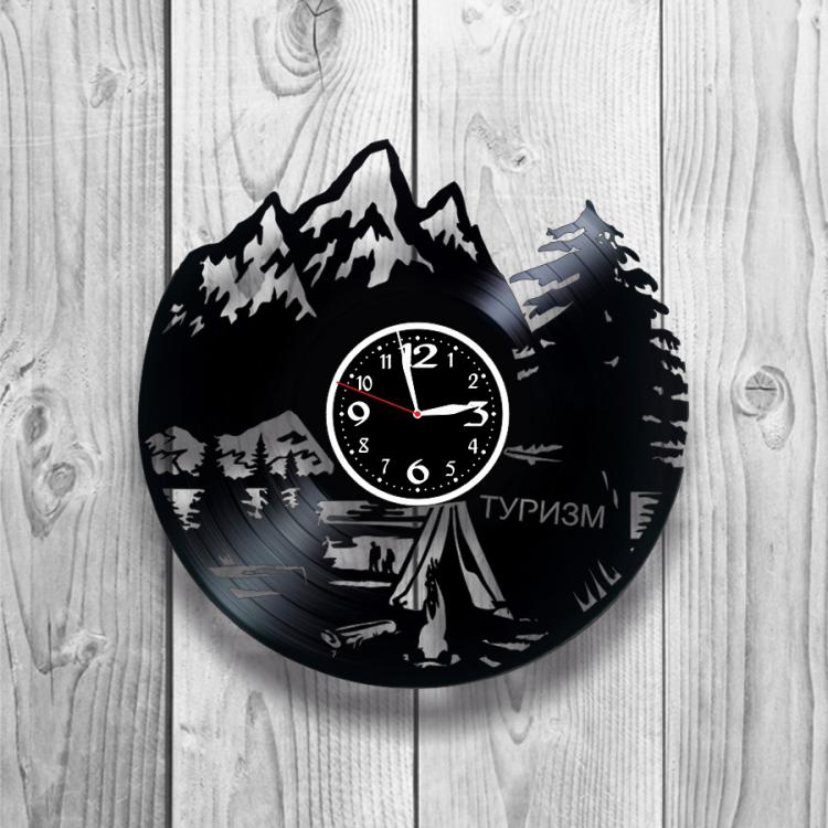 Часы настенные Горный туризм 0307 из виниловой пластинки