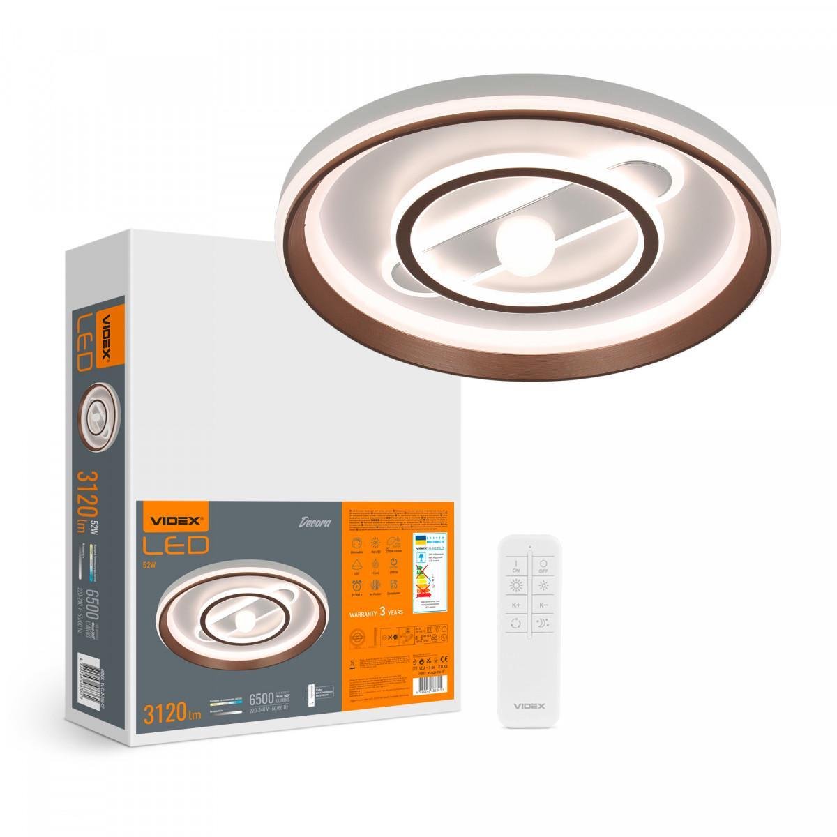 LED світильник функціональний VIDEX DECORA 52W VL-CLD-996-CF LED світильник функціональний VIDEX DECORA 52W VL-CLD-996-CF