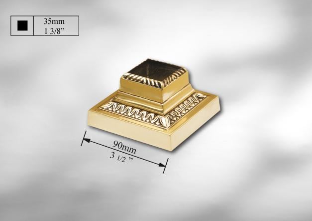 Колпак декоративный латунный на ножку балясины 45х45 мм для маскировки места крепления к монтажной поверхности (CSL940) - фото 2
