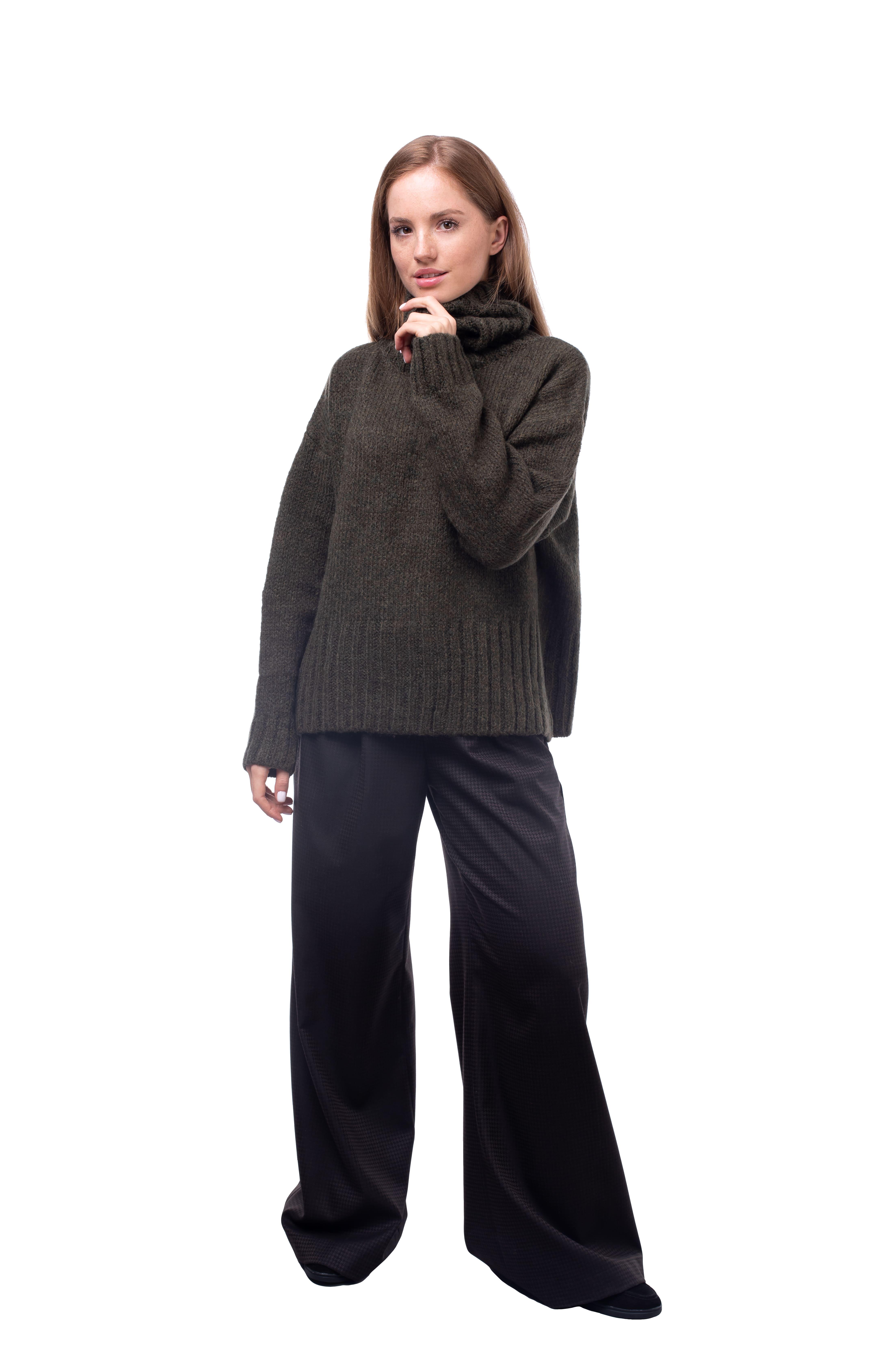 Джемпер женский Bakhur oversize Темно-оливковый (3217)