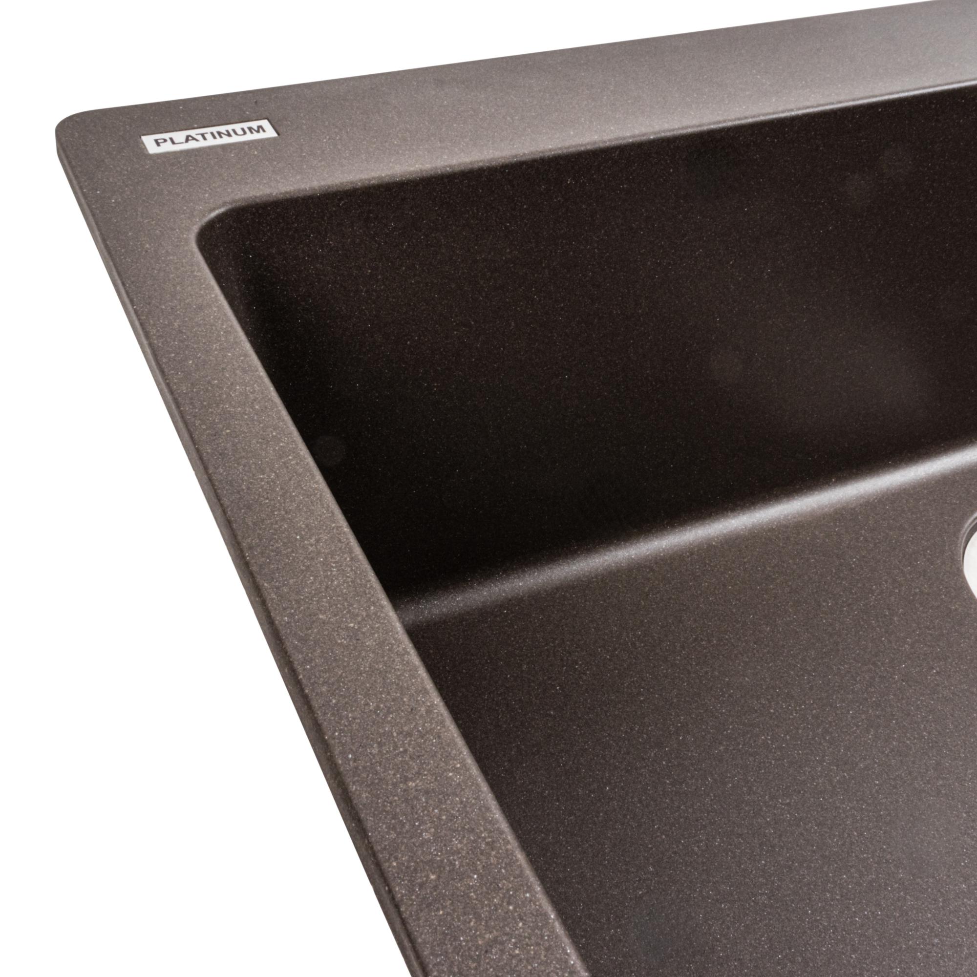 Мийка кухонна Platinum PLS-A39641 гранітна прямокутна 780x500 мм Коричневий (25963318) - фото 4 Мийка кухонна Platinum PLS-A39641 гранітна прямокутна 780x500 мм Коричневий (25963318) - фото 4