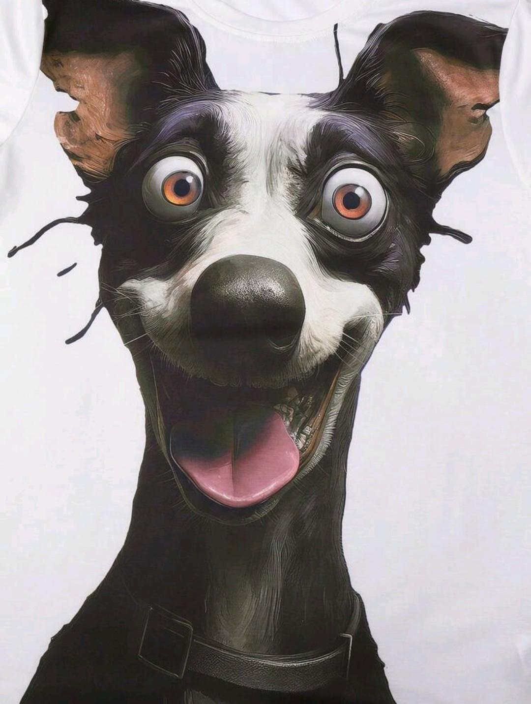 Футболка SUMMER With Funny Cartoon Dog Print XL Белый (27471556) - фото 2 Футболка SUMMER With Funny Cartoon Dog Print XL Белый (27471556) - фото 2