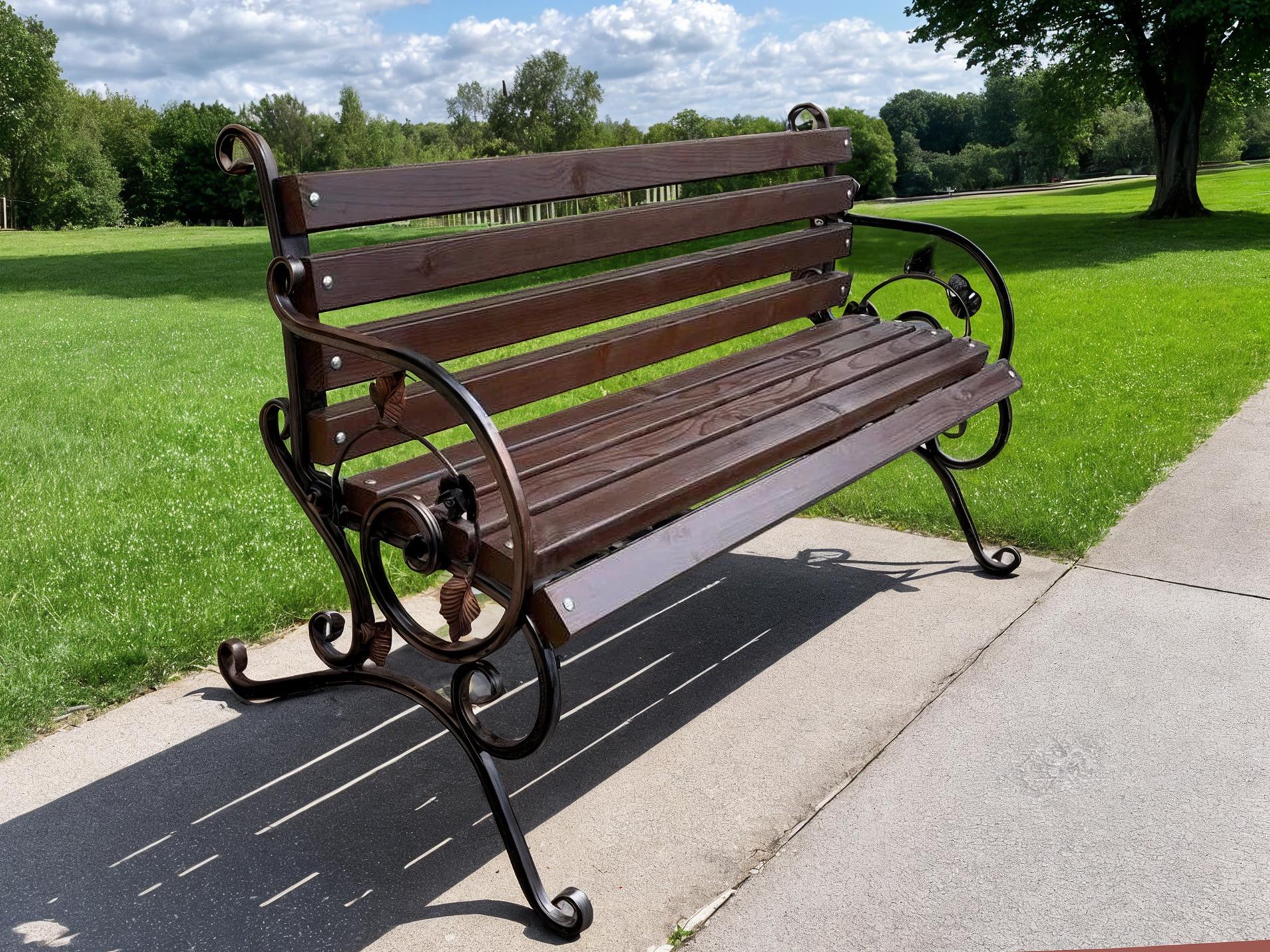 Скамейка садовая кованая Tobi Sho Камелия с подлокотниками 130 см Орех - фото 3 Скамейка садовая кованая Tobi Sho Камелия с подлокотниками 130 см Орех - фото 3