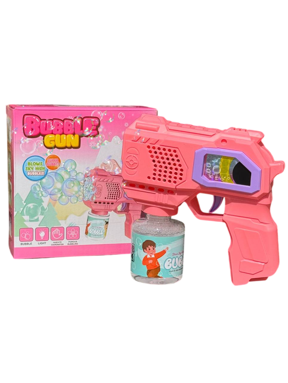 Пистолет с мыльными пузырями Fun Game LY029 с подсвидетелем Розовый (2632322151)