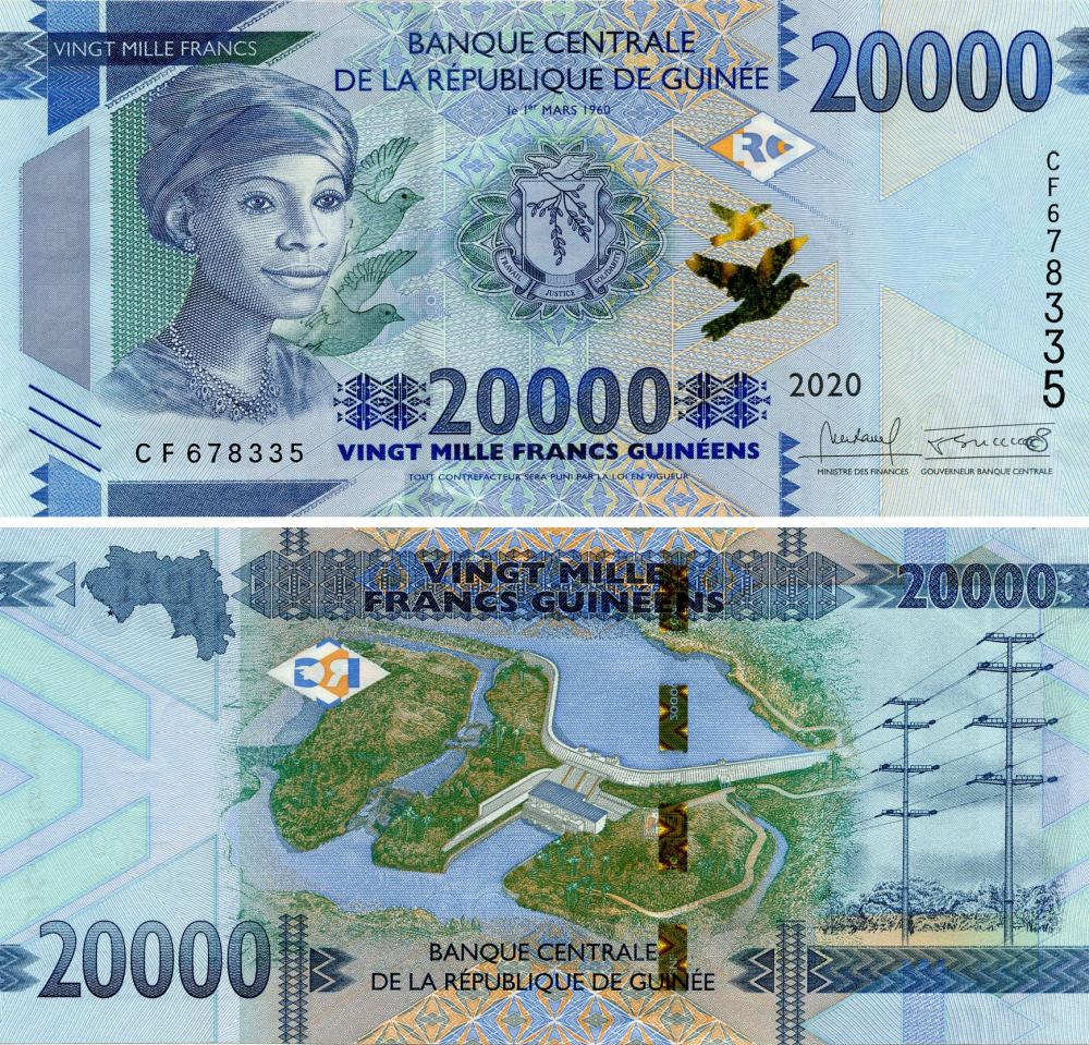 Коллекционная банкнота Гвинея 20000 франков 2020 UNC (P50)