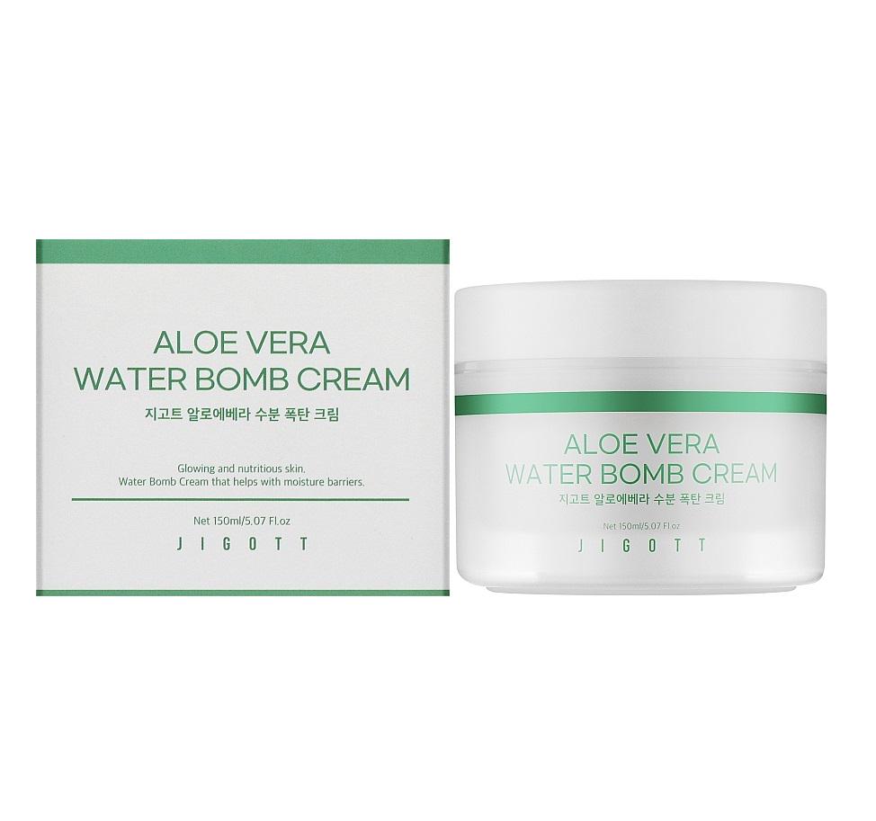 Крем для обличчя зволожуючий Jigott Aloe Vera Water Bomb Cream 150 мл (8809541282881) - фото 2