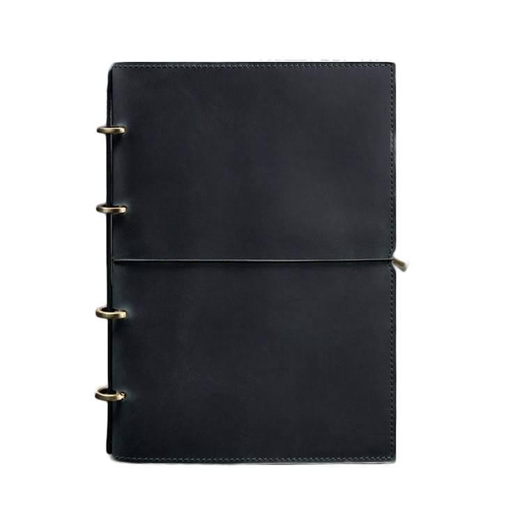 Блокнот кожаный А4 на кольцах Софт-бук 9.0 в мягкой обложке Crazy Horse Синий (A-027502) - фото 3