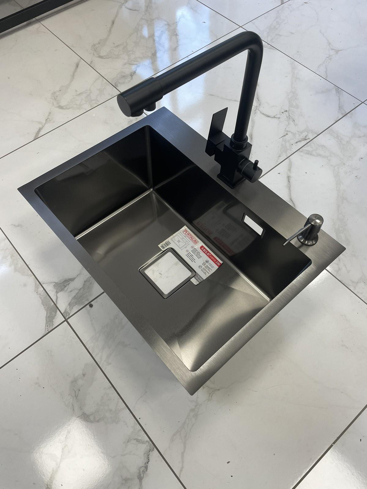 Кухонная мойка Platinum 5843 PVD/кран для кухни с подключением к фильтру Kroner/краны приборовые 1/2х1/2 Went - фото 5 Кухонная мойка Platinum 5843 PVD/кран для кухни с подключением к фильтру Kroner/краны приборовые 1/2х1/2 Went - фото 5