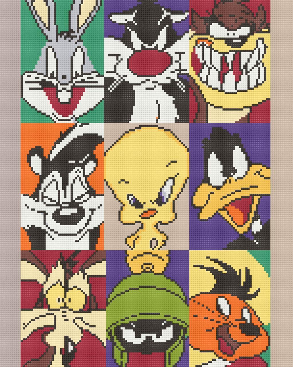 Алмазная мозаика Оригами вышивка Герои Looney Tunes 40х50 см Алмазная мозаика Оригами вышивка Герои Looney Tunes 40х50 см