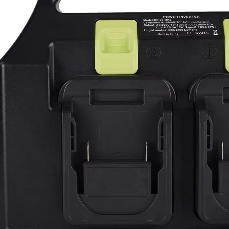 Инвертор питания с выходом 220 В для аккумуляторов Makita LXT 300 Вт/USB/Type-C/12 В/LED/1,6 кг (21530943) - фото 6 Инвертор питания с выходом 220 В для аккумуляторов Makita LXT 300 Вт/USB/Type-C/12 В/LED/1,6 кг (21530943) - фото 6