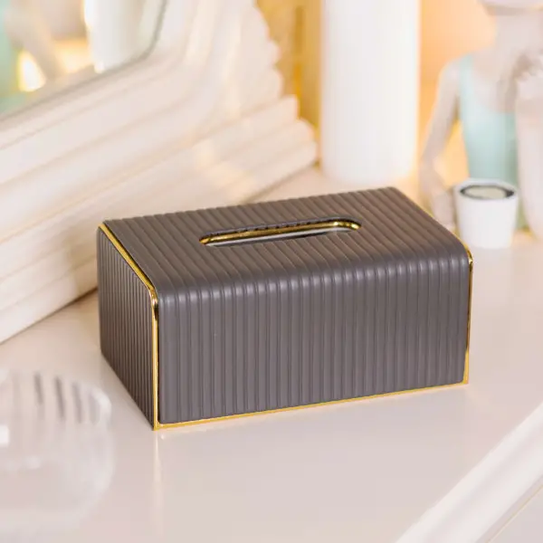 Серветниця прямокутна YIWU з екошкіри та корпусом із МДФ 23х13х9 см Сірий (147-107-HP-3-203G) - фото 2 Серветниця прямокутна YIWU з екошкіри та корпусом із МДФ 23х13х9 см Сірий (147-107-HP-3-203G) - фото 2