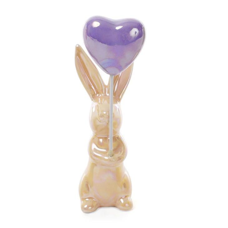 Декоративная фигурка BonaDi Кролик с шариком 12 см Оранжево-лавандовый (872-808)