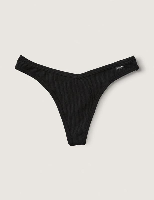 Трусики стринги Victoria's Secret Cotton Panty Black S Черный (24475615)