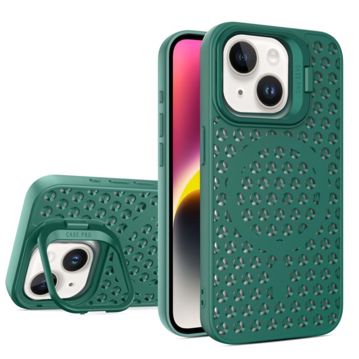 Защитный чехол-накладка Cosmic Grater Stand для Apple iPhone 14 Dark Green (GRASTiP14DarkGreen) - фото 1