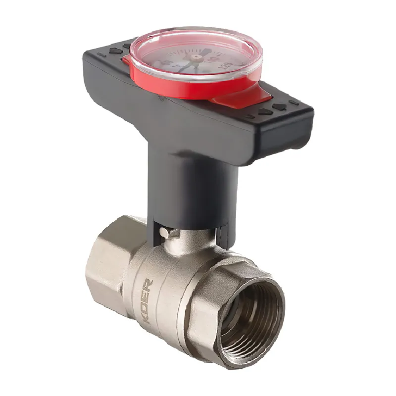 Кран кульовий KOER KR.240 3/4" ГГ з пластиковою ручкою та термометром (KR3118)