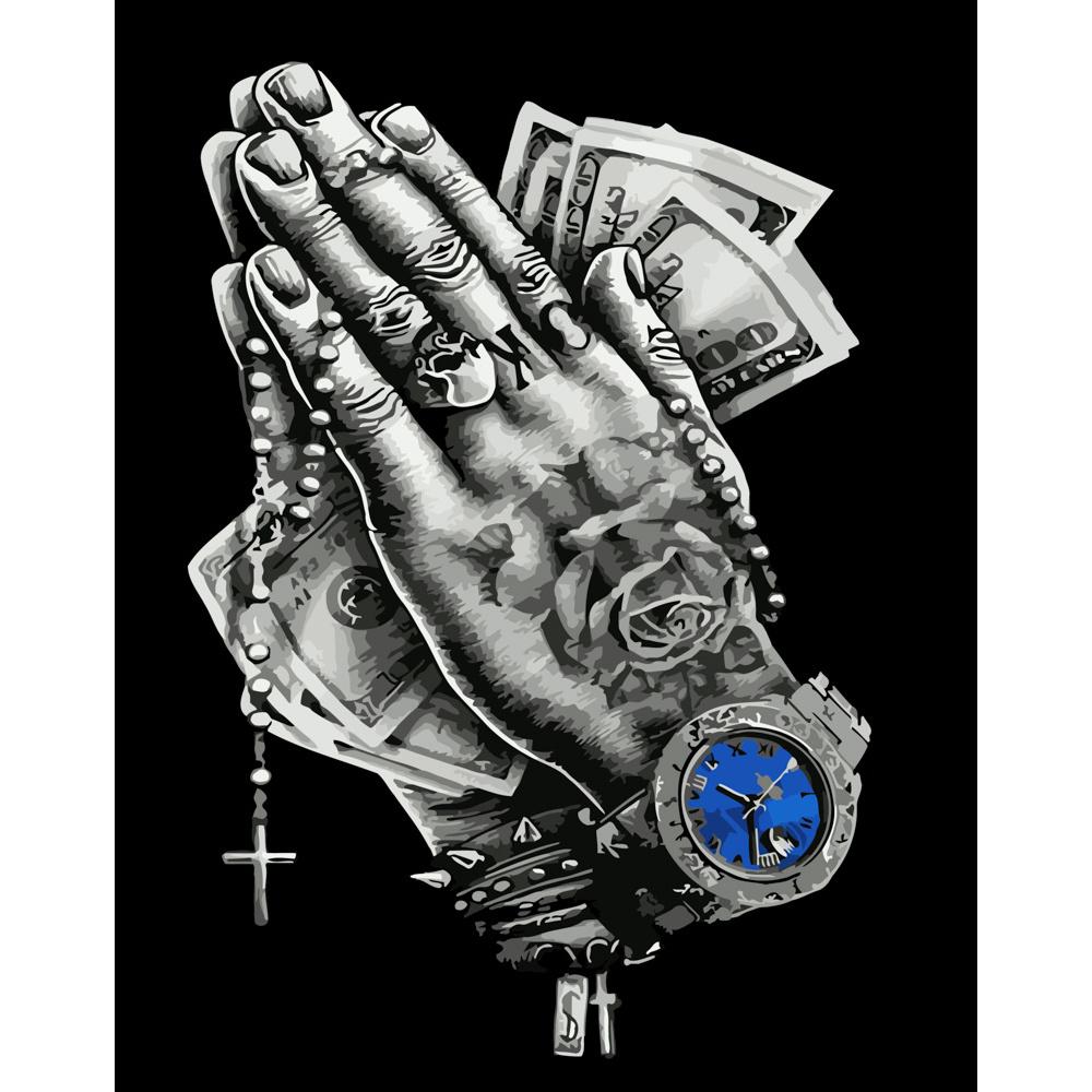 Картина по номерам Strateg Премиум Духовное и материальное 40х50 см (DY278)