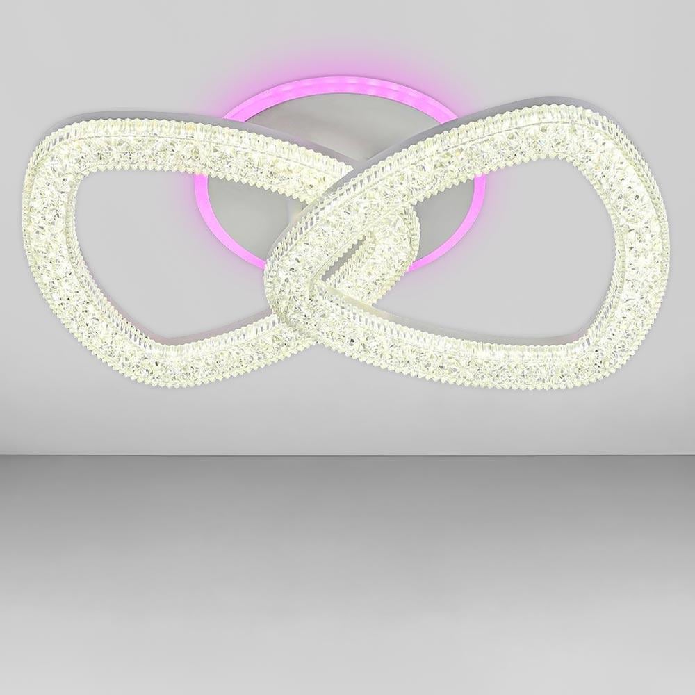 Люстра потолочная светодиодная Lighthouse SY-19944/2C WH/PK/BU 60/16W с пультом 410х250х125 мм Белый