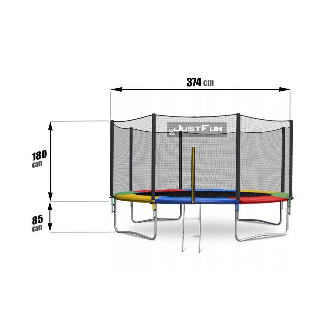 Батут Just Fun зовнішня сіткa і драбинка 374 см Multicolor - фото 2