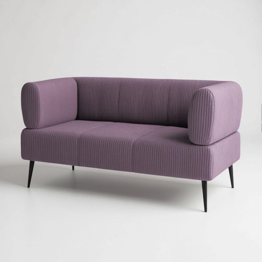 Диван офисный Tobi Sho Бенно-1 с подлокотниками велюр вельвет 1500х720х750 мм Lotus 65/Lilac