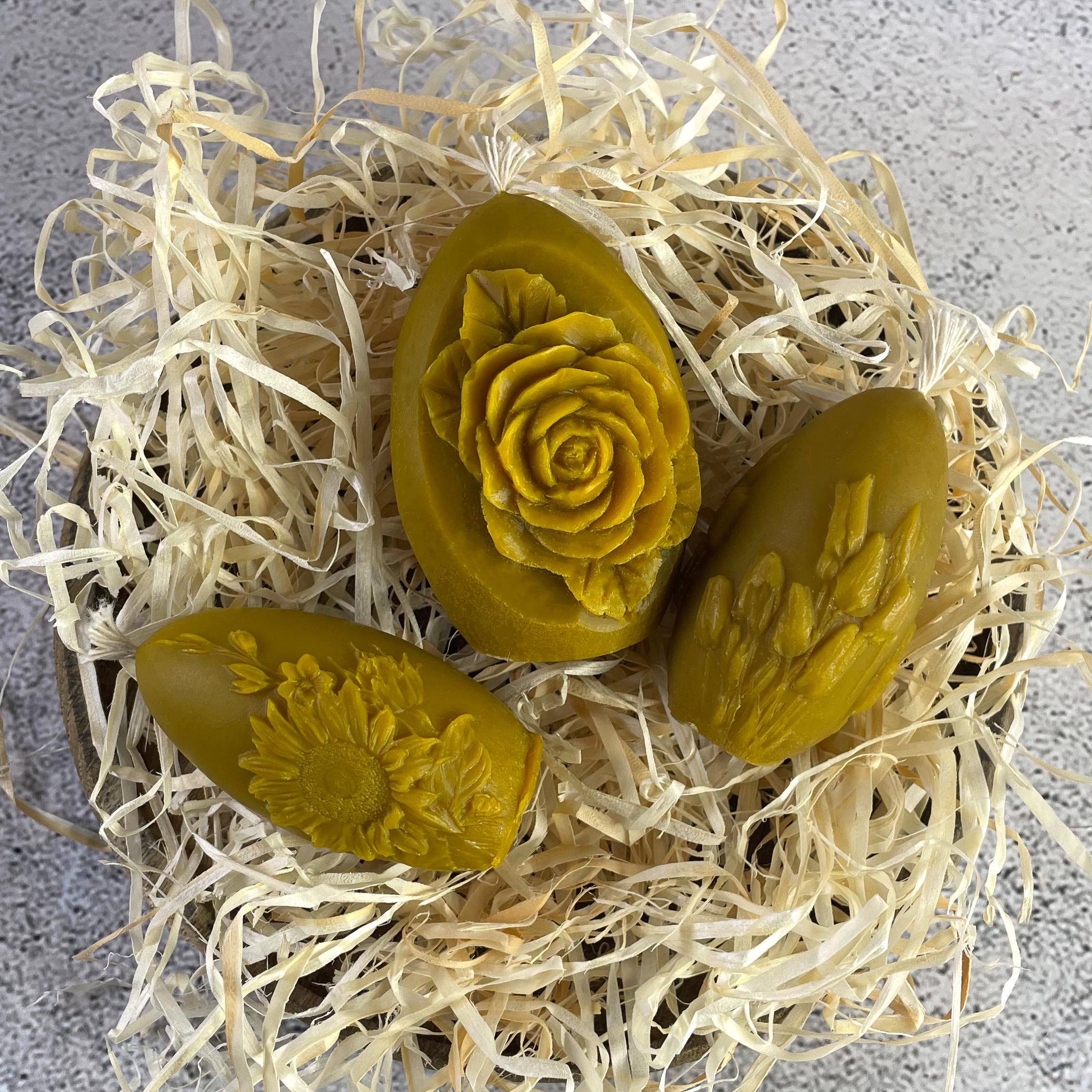 Набор свечей восковых цветочных Пасхальный 3 шт. (1116)