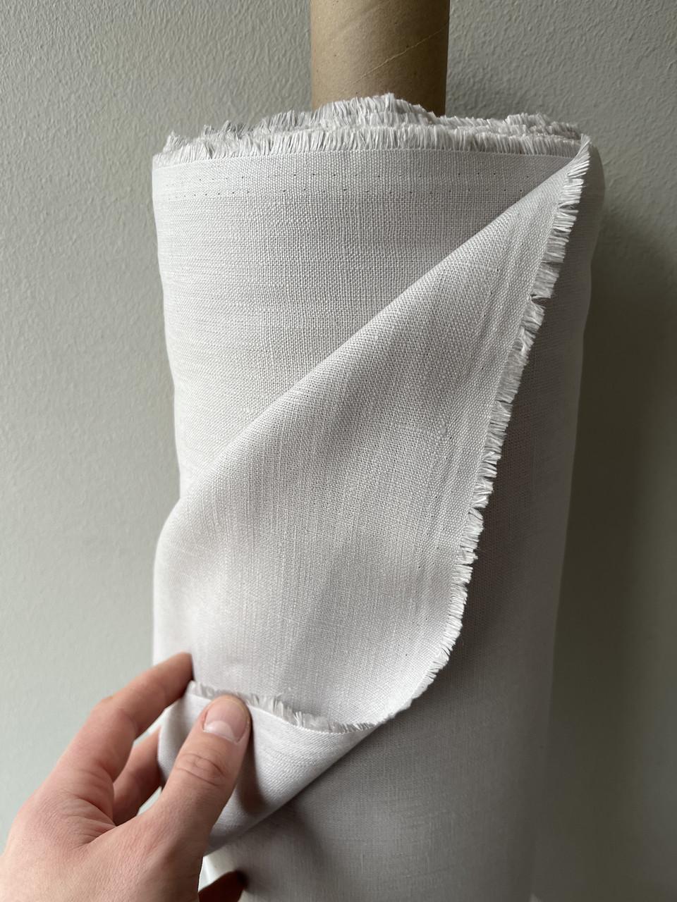 Ткань скатертная LINEN PLUS 100% лен 143 см 530 Светло-серый - фото 4