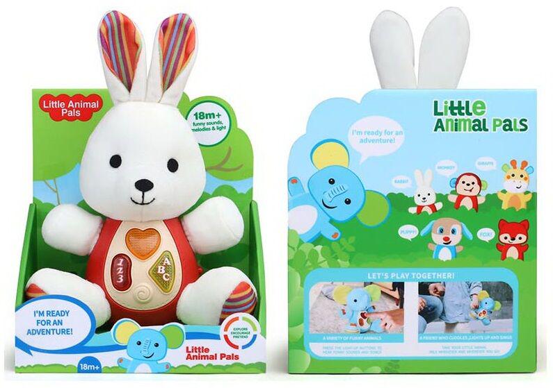 Іграшка плюшева Зайчик звук/музика/світло/плюш (1913-3)