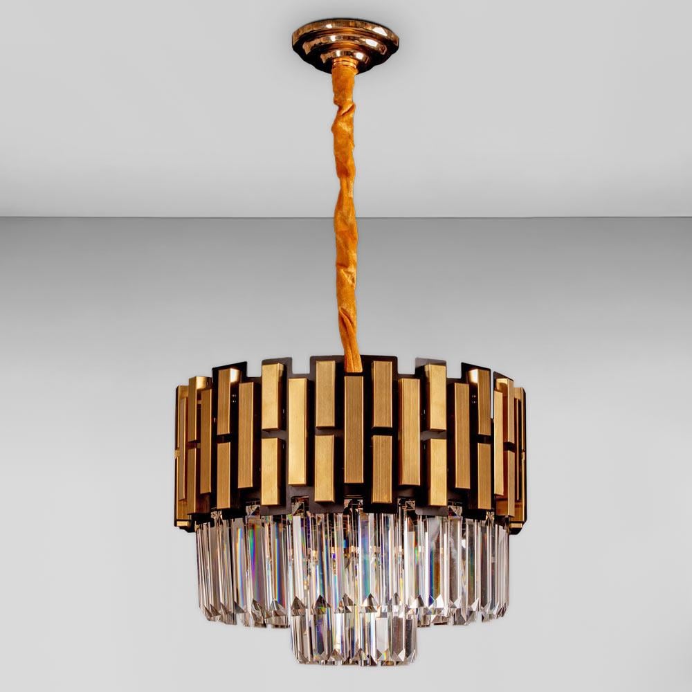 Люстра подвесная хрустальная Light House SZ-18486/400 FGD+BK E14x4 Золотистый