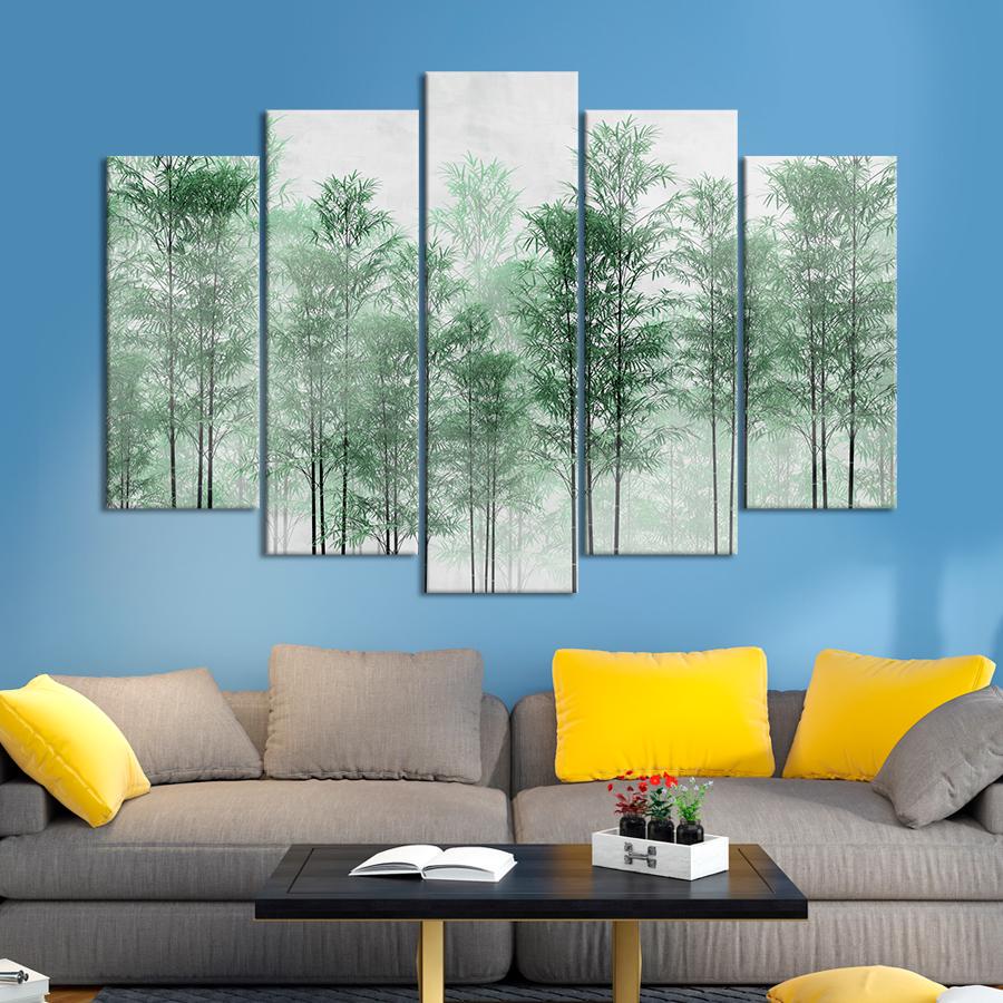 Картина на полотні Високі дерева в тумані 137x85 см (V491-5_L)