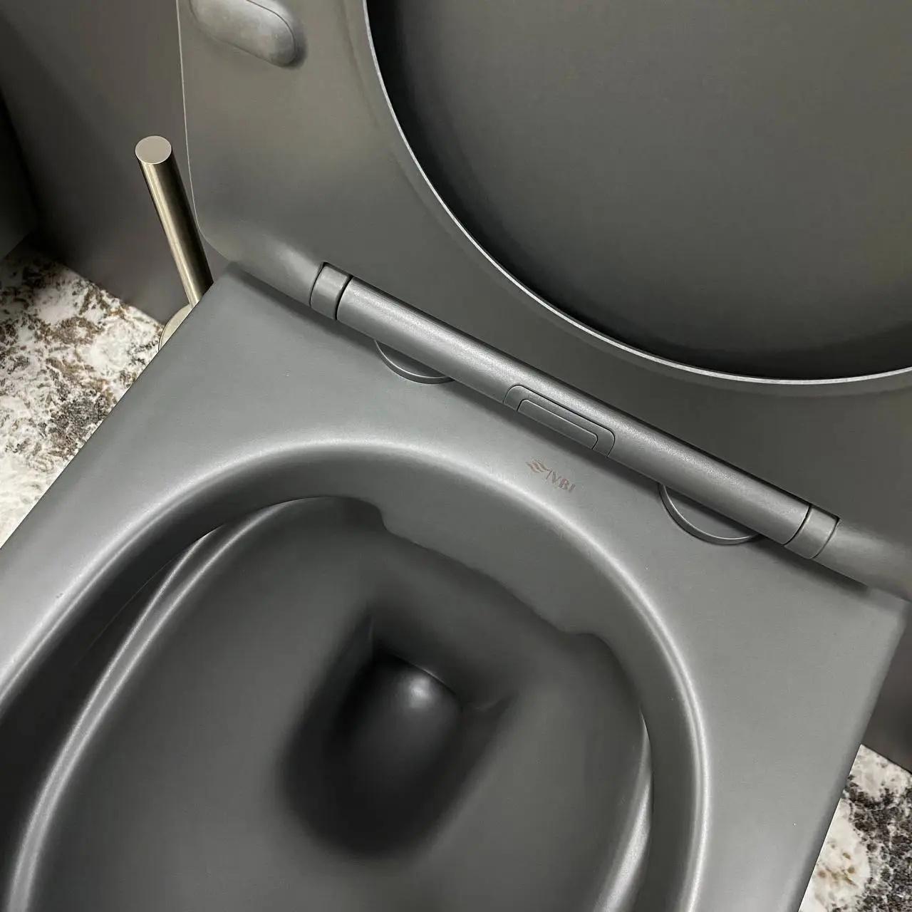 Унітаз підвісний VBI Vulcano безобідковий 490x360 мм Сірий матовий (RM-VBI-020410) - фото 7