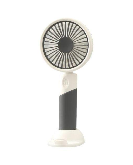 Вентилятор Mini Fan аккумуляторный ручной с подставкой для телефона Серый с белым (ZB100) Вентилятор Mini Fan аккумуляторный ручной с подставкой для телефона Серый с белым (ZB100)