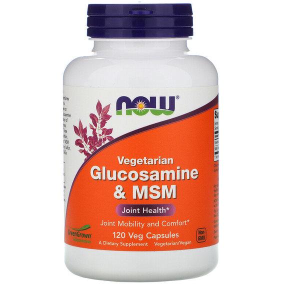 Препарат для суглобів та зв'язок NOW Foods Vegetarian Glucosamine & MSM 120 Veg Caps (NF3130)