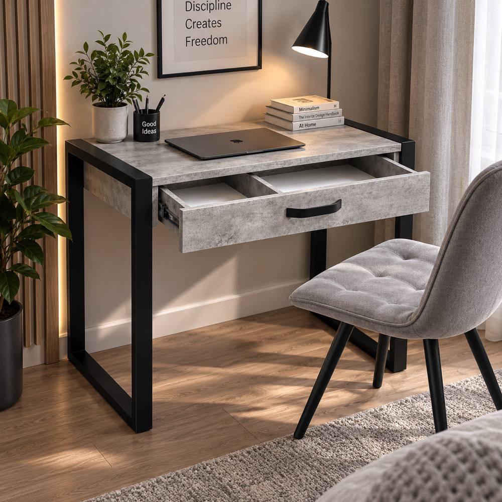 Стол рабочий Mebels Room с ящиком Бетон