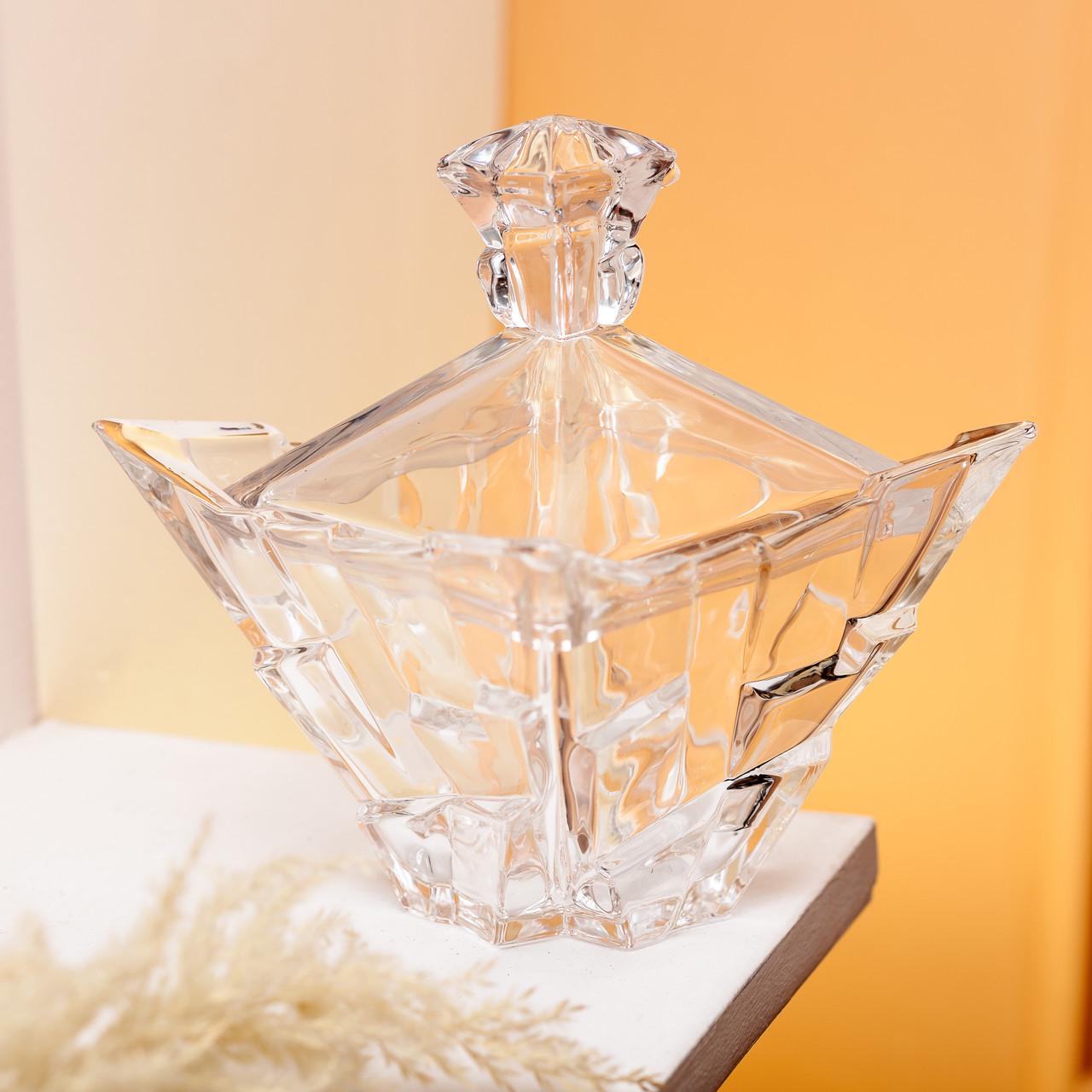 Цукорниця з кришкою квадратна скляна 10х10х12 см (HP-4-118) - фото 5 Цукорниця з кришкою квадратна скляна 10х10х12 см (HP-4-118) - фото 5