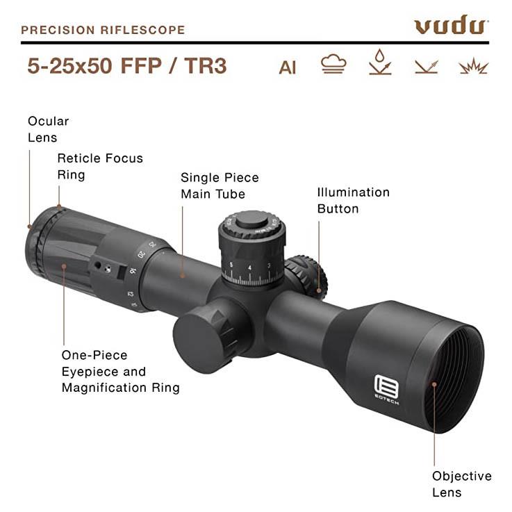 Прицел оптический EOTech Vudu 5-25x50 FFP TR3 MRAD - фото 6 Прицел оптический EOTech Vudu 5-25x50 FFP TR3 MRAD - фото 6