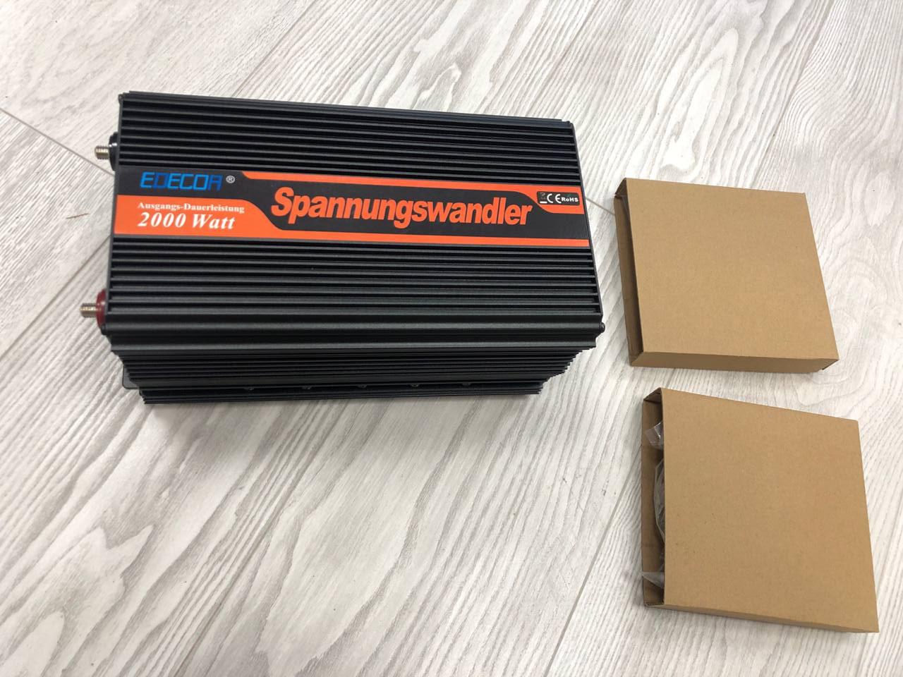 Преобразователь напряжения Edecoa Spannungswandler DPM20 две розетки 12-230 v/2000/4000W - фото 3 Преобразователь напряжения Edecoa Spannungswandler DPM20 две розетки 12-230 v/2000/4000W - фото 3