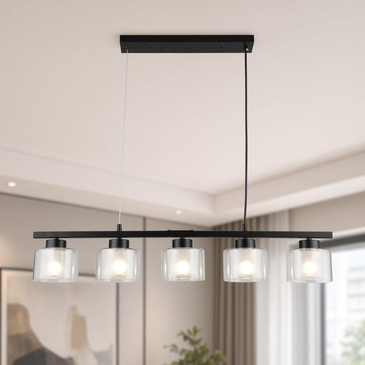 Люстра подвесная Light House SRS-20655/5 прозрачный плафон Черный