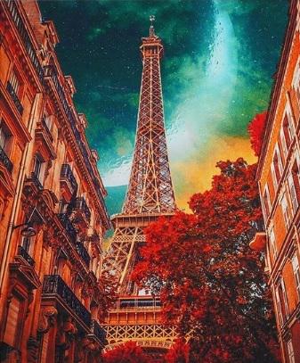 Алмазна мозаїка Париж на полотні з підрамником 30х40 см (GB78617)