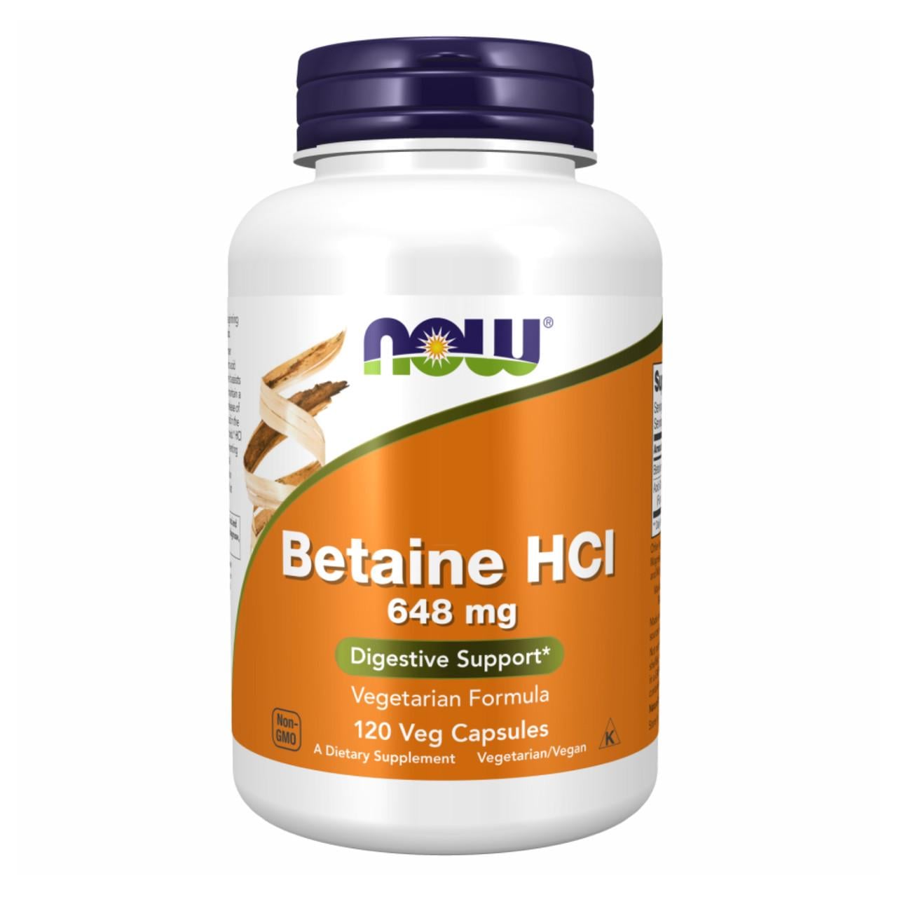 Betaine HCl NOW Foods для пищеварения/желудка и усвоения пищи 648 мг 120 капсул