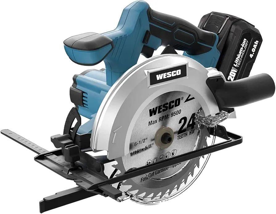 Пила циркулярна акумуляторна WESCO WS2316.1 18V 165 мм (37487345)