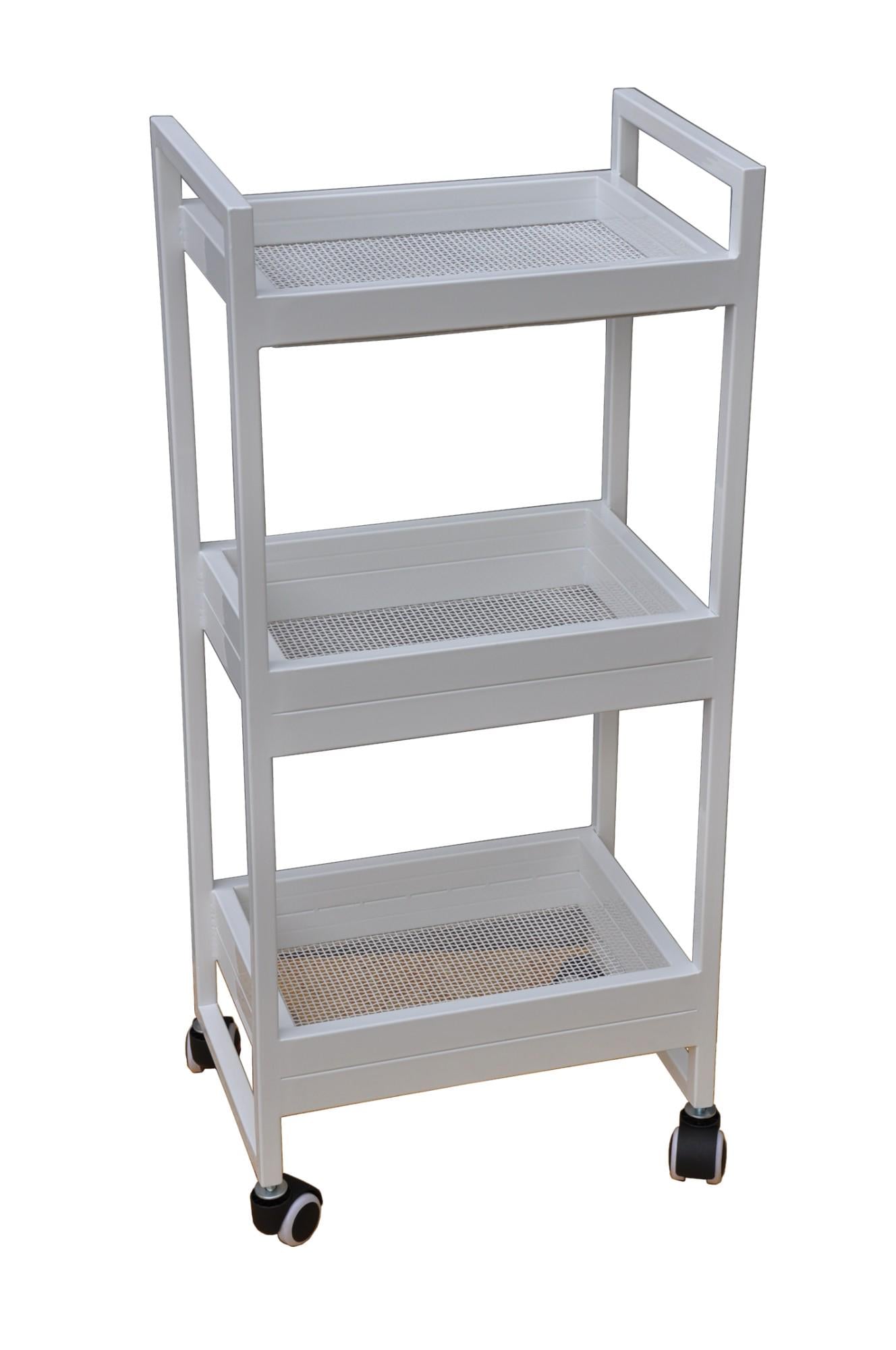 Візок перукарський Kompred OL021/3 з сіткою Білий (3810988)