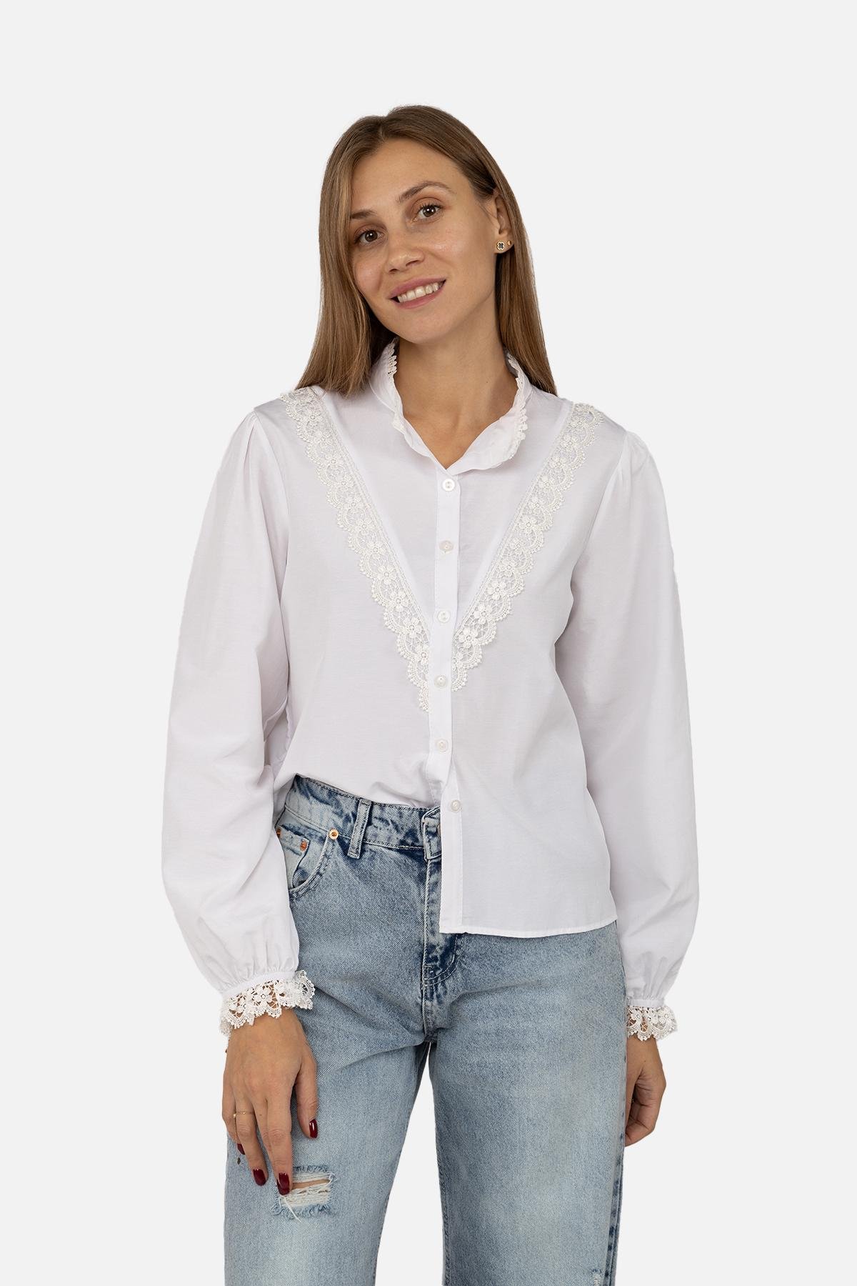 Блуза женская ЦБ-00262213 р. 42 Белый (SKT001026194)