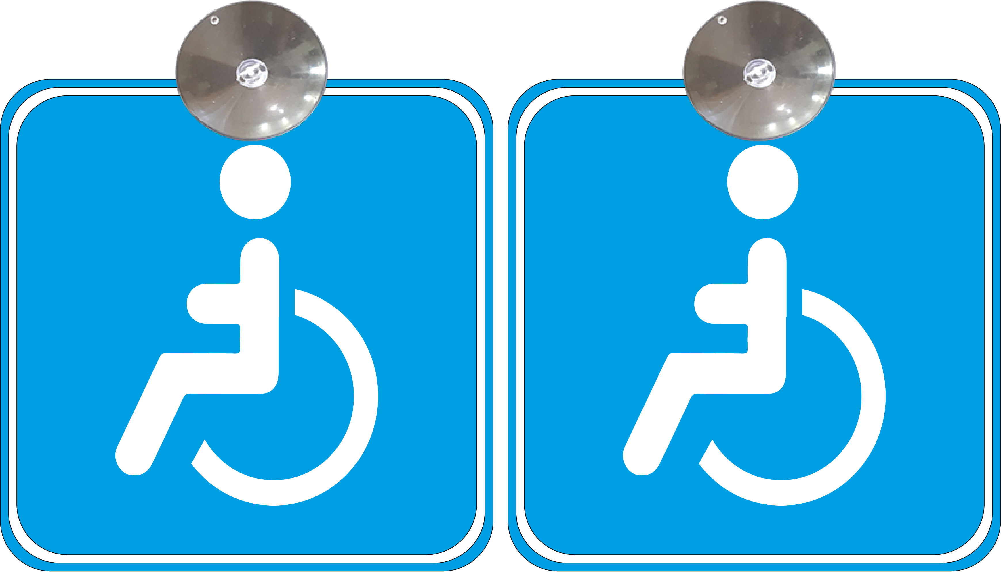 Набор знаков на авто Лицо с инвалидностью на присоске 2 шт. Синий