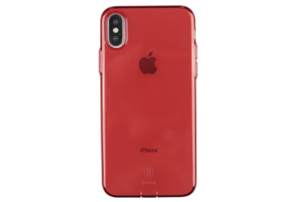 Чохол-накладка Baseus Simple Series with Pluggy TPU Case for iPhone X, Red - фото 3