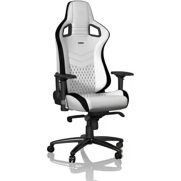 Крісло для геймерів Noblechairs EPIC екошкіра Білий з чорним White/Black (NBL-PU-WHT-001)