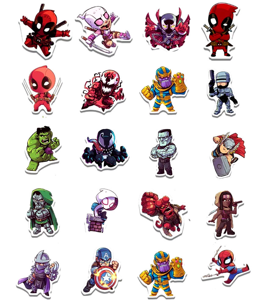 Набор наклеек Супергерои для гаджета/телефона 20 шт. (10087)