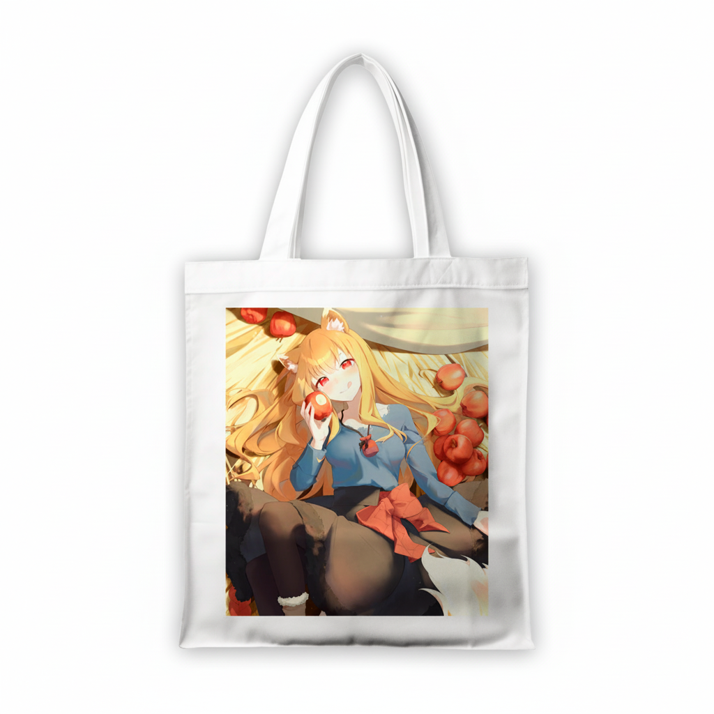 Сумка-шопер Ookami to Koushinryou Холо з льону Білий (6518)