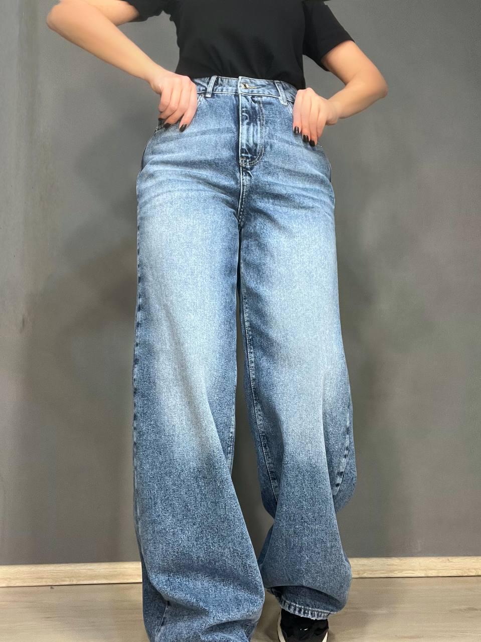 Джинси жіночі ZEO Basic 4635 WIDE LEG palazzo jeans висока посадка широкі довгі р. 40 Світло-синій (3671) - фото 8 Джинси жіночі ZEO Basic 4635 WIDE LEG palazzo jeans висока посадка широкі довгі р. 40 Світло-синій (3671) - фото 8